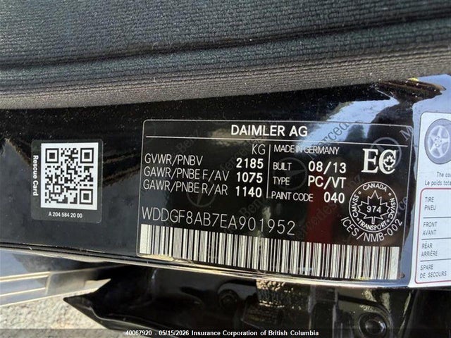 Продажа на аукционе авто 2014 Mercedes-benz C 300 4mati, vin: WDDGF8AB7EA901952, номер лота: 40067920