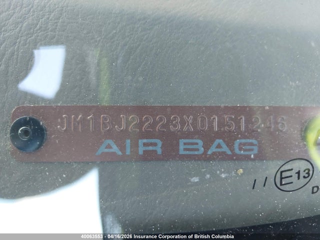 40063553 :رقم المزاد ، JM1BJ2223X0151246 vin ، 1999 Mazda Protege Dx/lx مزاد بيع