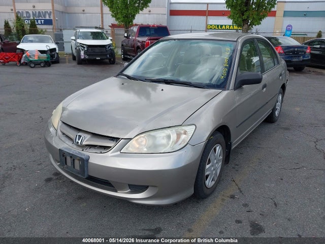 Продажа на аукционе авто 2005 Honda Civic, vin: 2HGES16305H010846, номер лота: 40068001