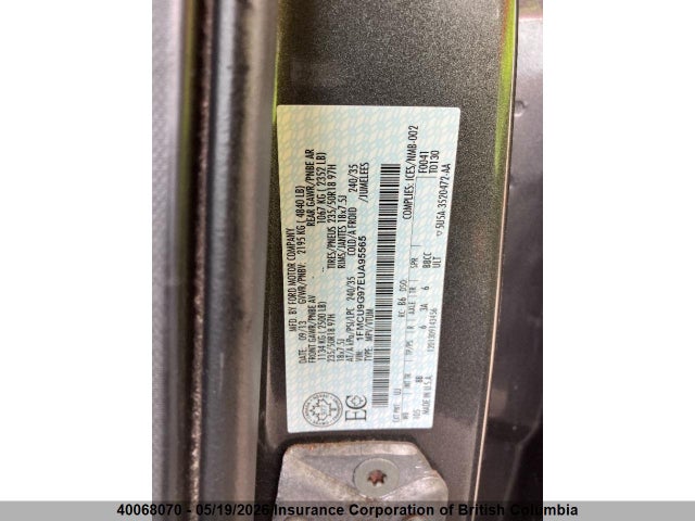 40068070 :رقم المزاد ، 1FMCU9G97EUA95565 vin ، 2014 Ford Escape Se مزاد بيع
