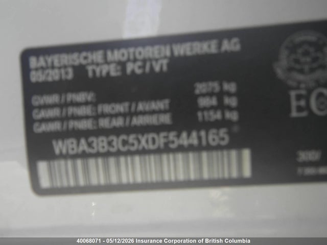 Aukcja sprzedaży 2013 Bmw 328i, vin: WBA3B3C5XDF544165, numer aukcji: 40068071