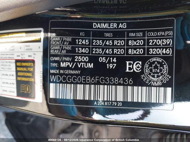 Продажа на аукционе авто 2015 Mercedes-benz Glk 250 Bluetec, vin: WDCGG0EB6FG338436, номер лота: 40068126