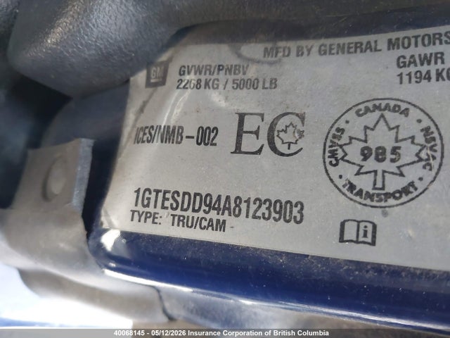 Aukcja sprzedaży 2010 Gmc Canyon Sle-2, vin: 1GTESDD94A8123903, numer aukcji: 40068145