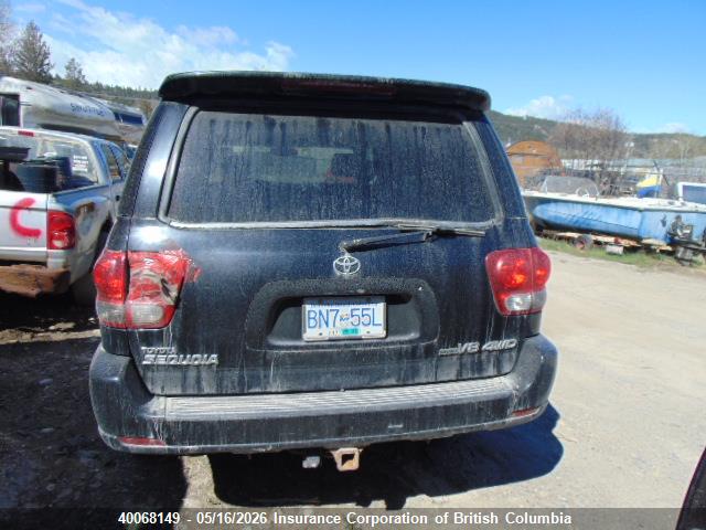 40068149 :رقم المزاد ، 5TDBT48A05S237757 vin ، 2005 Toyota Sequoia Limited مزاد بيع