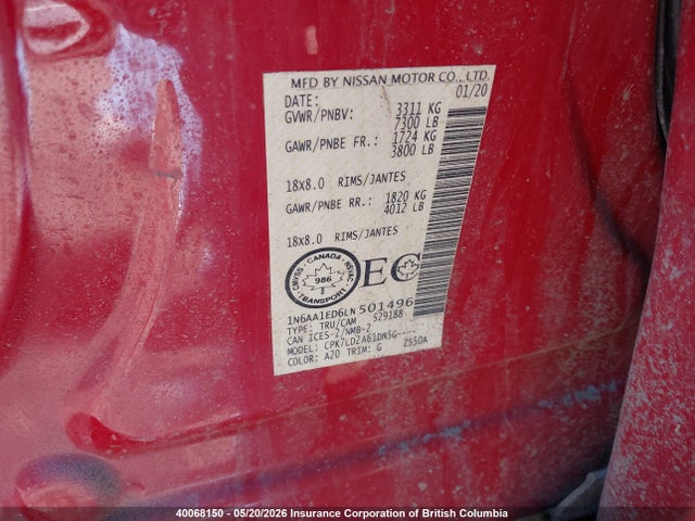 1N6AA1ED6LN501496 Nissan Titan
