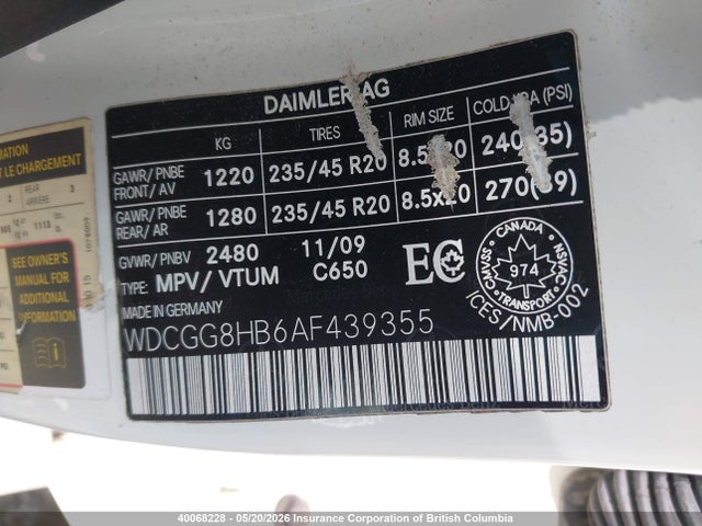 Продажа на аукционе авто 2010 Mercedes-benz Glk 350 4matic, vin: WDCGG8HB6AF439355, номер лота: 40068228