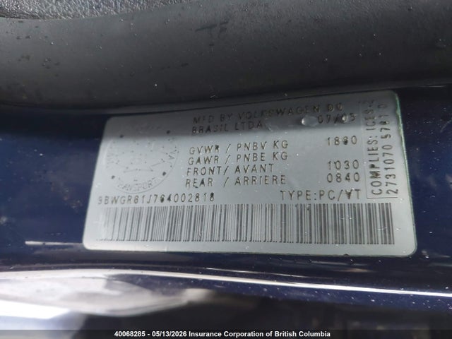Продажа на аукционе авто 2006 Volkswagen Golf, vin: 9BWGR61J764002818, номер лота: 40068285