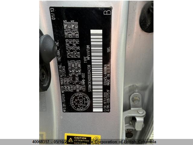 40068317 :رقم المزاد ، 5TDBK3EH2DS204238 vin ، 2013 Toyota Highlander Plus/se مزاد بيع
