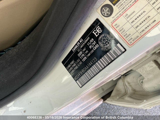 Aukcja sprzedaży 2010 Mercedes-benz E 350 4matic, vin: WDDHF8HB0AA144123, numer aukcji: 40068336
