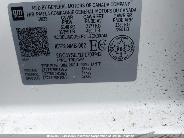 Aukcja sprzedaży 2023 Chevrolet Silverado K3500, vin: 2GC4YSE71P1703942, numer aukcji: 40062165