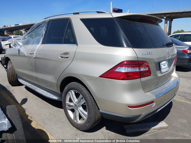 40066756 :رقم المزاد ، 4JGDA5HB6CA023973 vin ، 2012 Mercedes-benz Ml 350 4matic مزاد بيع
