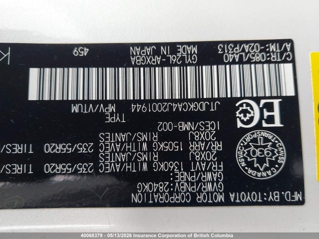 Продажа на аукционе авто 2018 Lexus Rx 450h L Base/450h L Luxury, vin: JTJDGKCA4J2001944, номер лота: 40068379