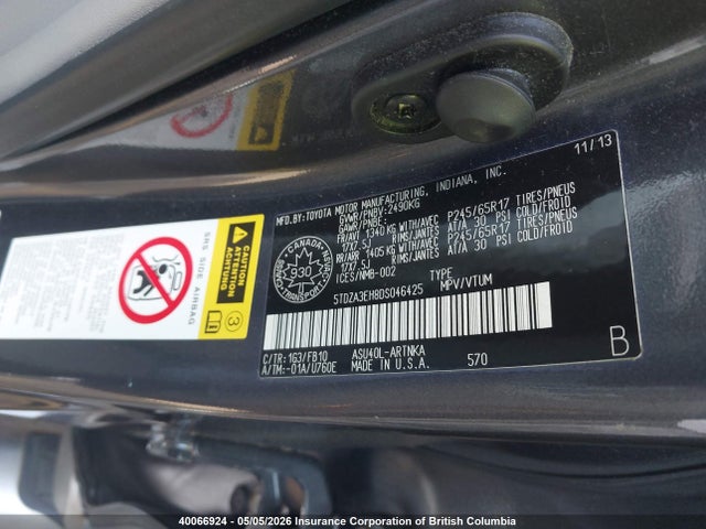 40066924 :رقم المزاد ، 5TDZA3EH8DS046425 vin ، 2013 Toyota Highlander Plus مزاد بيع