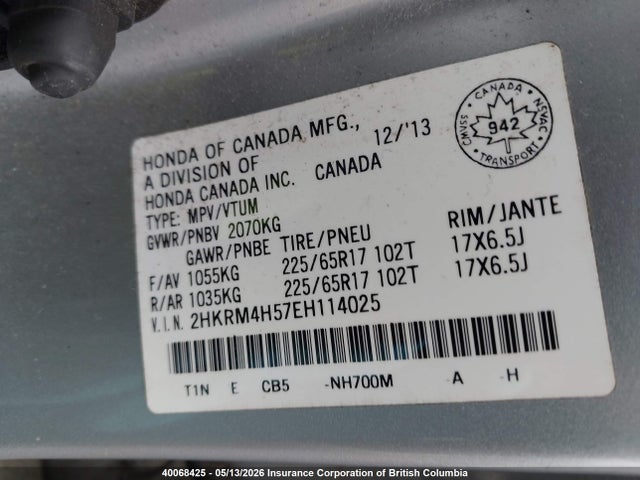 2HKRM4H57EH114025 Honda CR-V