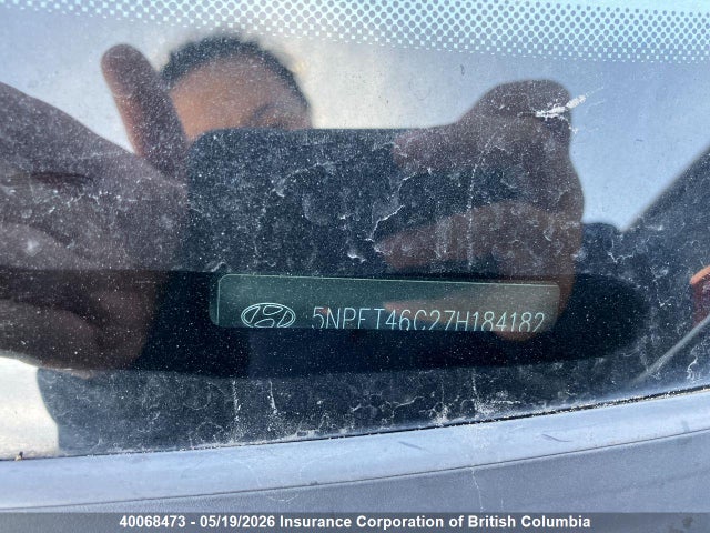 2007 Hyundai Sonata Gls მანქანა იყიდება აუქციონზე, vin: 5NPET46C27H184182, აუქციონის ნომერი: 40068473