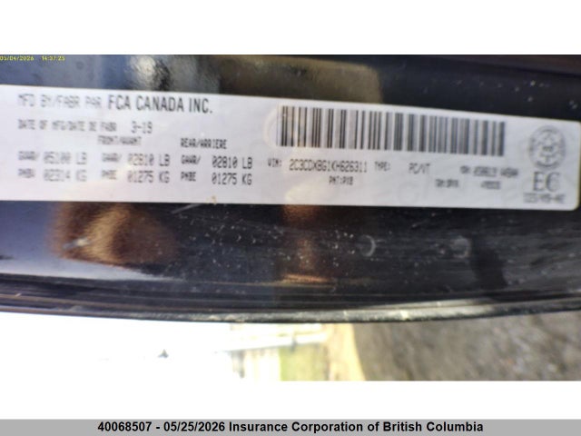 40068507 :رقم المزاد ، 2C3CDXBG1KH626311 vin ، 2019 Dodge Charger Sxt مزاد بيع