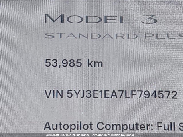 Aukcja sprzedaży 2020 Tesla Model 3, vin: 5YJ3E1EA7LF794572, numer aukcji: 40068549