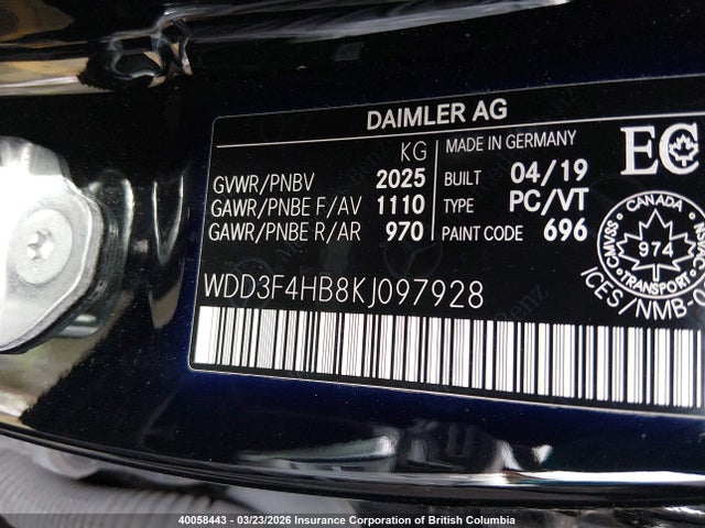 WDD3F4HB8KJ097928 Mercedes-Benz A 250 4matic