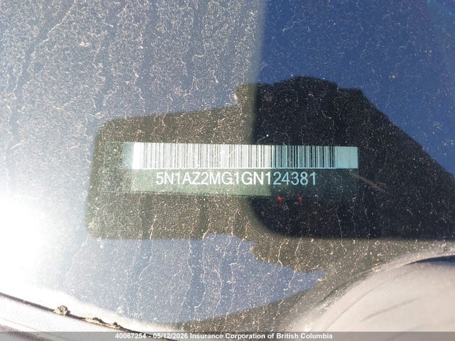 Aukcja sprzedaży 2016 Nissan Murano S/sl/sv/platinum, vin: 5N1AZ2MG1GN124381, numer aukcji: 40067254