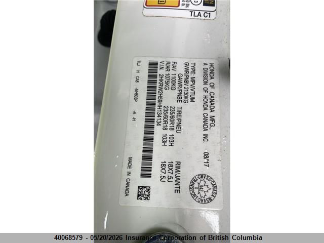 2HKRW2H59HH134134 Honda CR-V