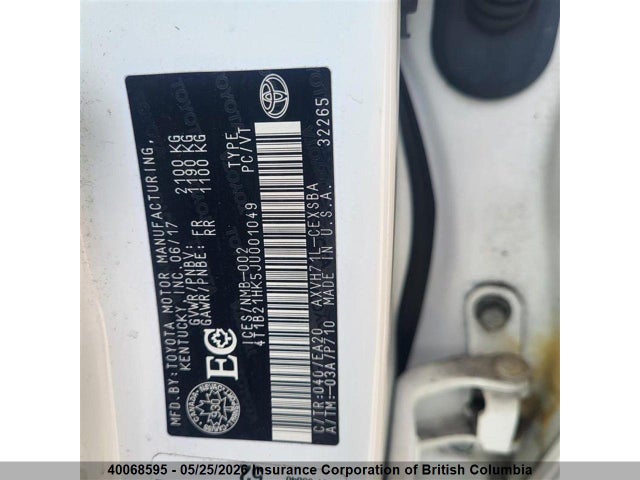 4T1B21HK5JU001049 Toyota Camry