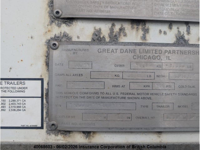 Great Dane Commercial Cargo Trailer 2014 1GRAA0621ET591719 Image 9