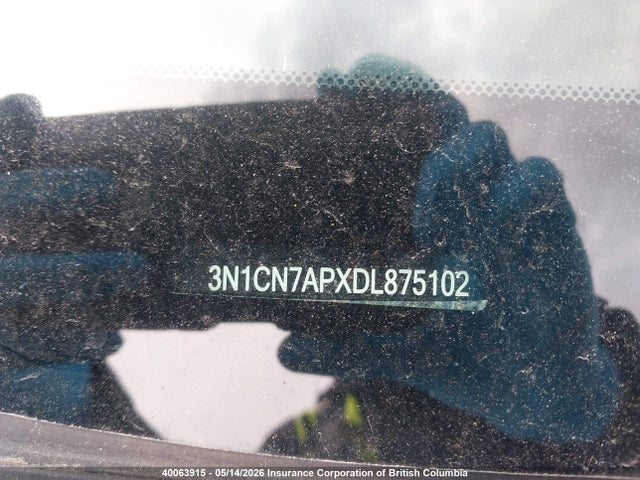 2013 Nissan Versa S/s Plus/sv/sl მანქანა იყიდება აუქციონზე, vin: 3N1CN7APXDL875102, აუქციონის ნომერი: 40063915