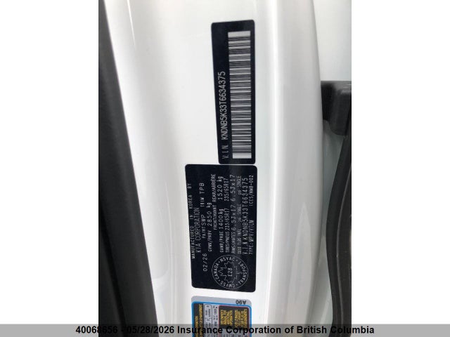 KNDNB5K33T6634375 KIA Carnival Lx/lxs
