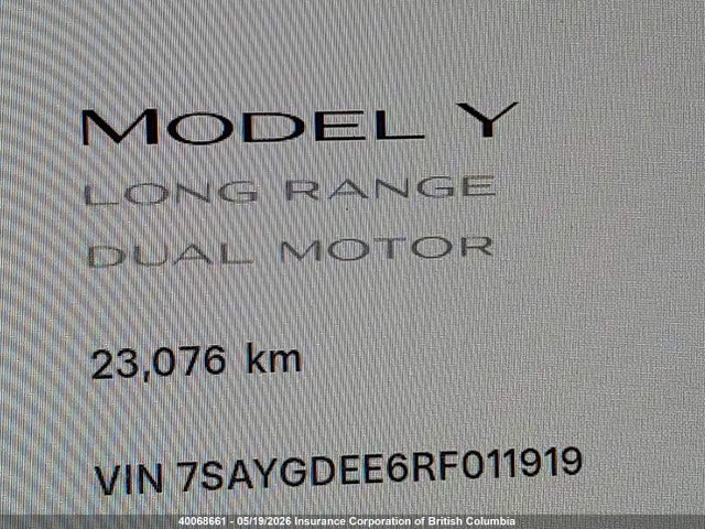 Продажа на аукционе авто 2024 Tesla Model Y, vin: 7SAYGDEE6RF011919, номер лота: 40068661