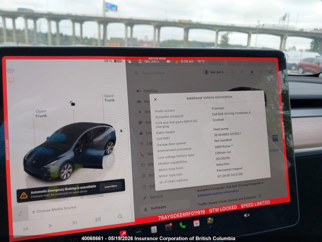 Продажа на аукционе авто 2024 Tesla Model Y, vin: 7SAYGDEE6RF011919, номер лота: 40068661