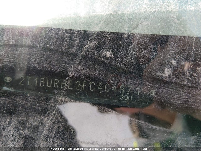 40066368 :رقم المزاد ، 2T1BURHE2FC404871 vin ، 2015 Toyota Corolla L/le/le Pls/prm/s/s Pls مزاد بيع