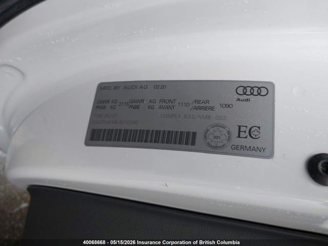 Продаж на аукціоні авто 2020 Audi A5, vin: WAUTNAF58LA010200, номер лоту: 40068668