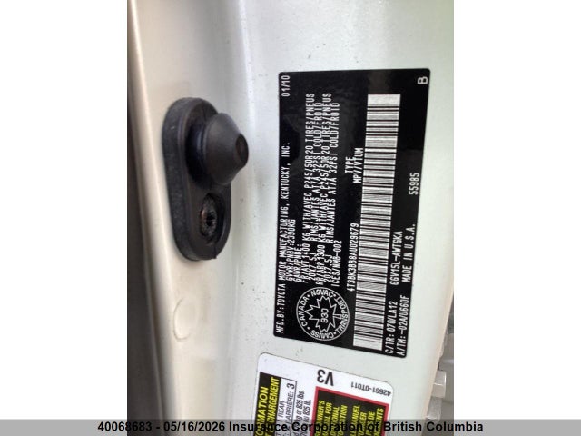 40068683 :رقم المزاد ، 4T3BK3BB8AU029679 vin ، 2010 Toyota Venza مزاد بيع