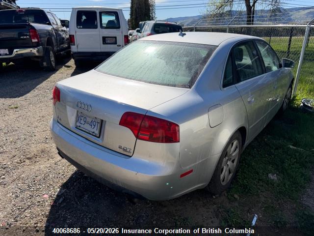 Aukcja sprzedaży 2007 Audi A4, vin: WAUDF78E07A088137, numer aukcji: 40068686