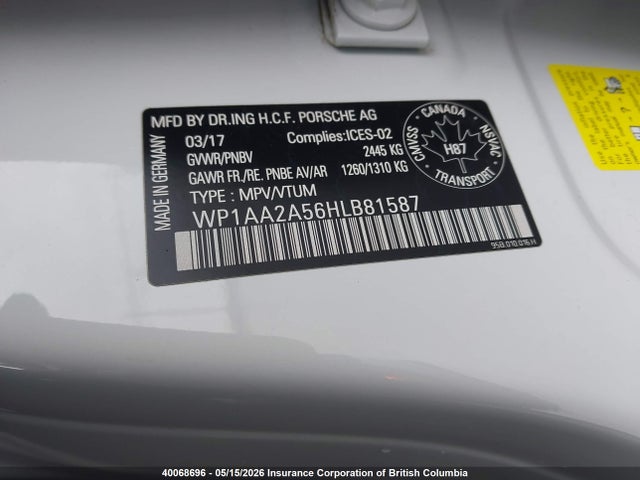 Porsche Macan 2017 WP1AA2A56HLB81587 Image 9