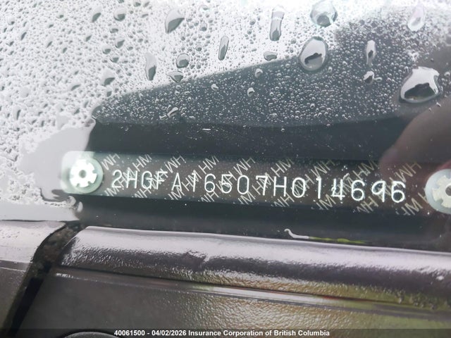 Aukcja sprzedaży 2007 Honda Civic Lx, vin: 2HGFA16507H014696, numer aukcji: 40061500