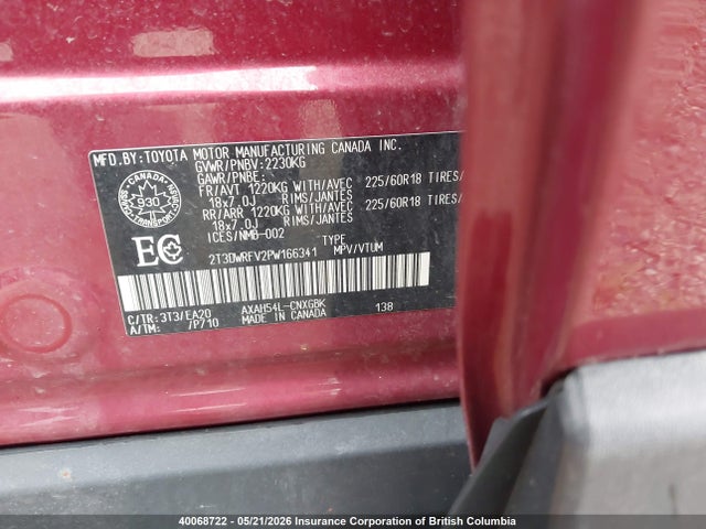2023 Toyota Rav4 მანქანა იყიდება აუქციონზე, vin: 2T3DWRFV2PW166341, აუქციონის ნომერი: 40068722