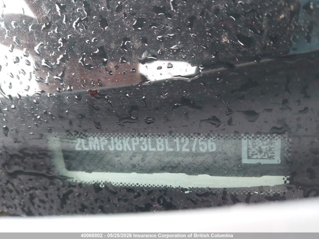 40068802 :رقم المزاد ، 2LMPJ8KP3LBL12756 vin ، 2020 Lincoln Nautilus Reserve مزاد بيع