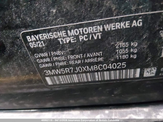 3MW5R7J0XM8C04025 BMW 330XI