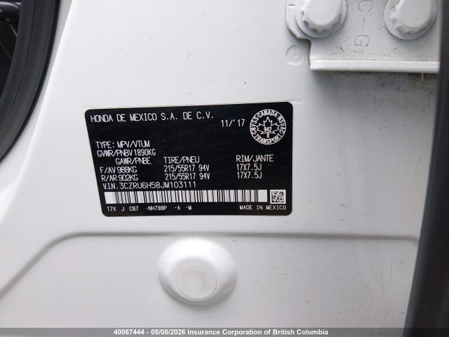 3CZRU6H58JM103111 Honda HR-V EX