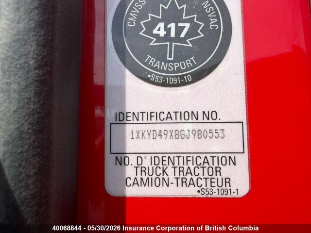 1XKYD49X8GJ980553 Kenworth Construction T680