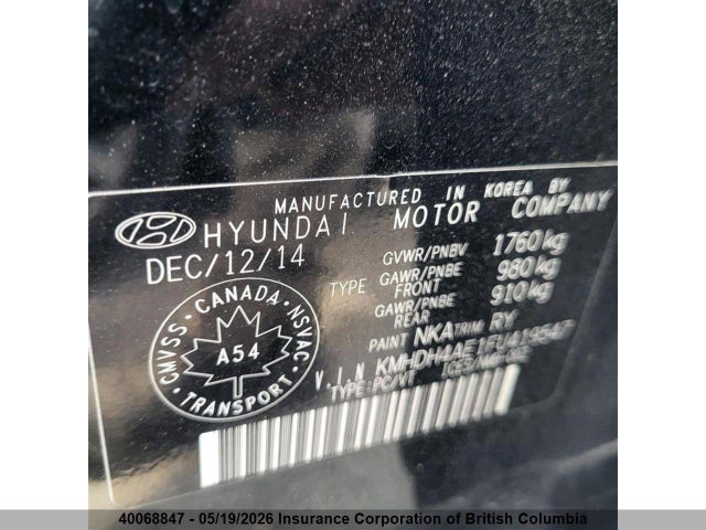 KMHDH4AE1FU419547 Hyundai Elantra Se/sport/limited