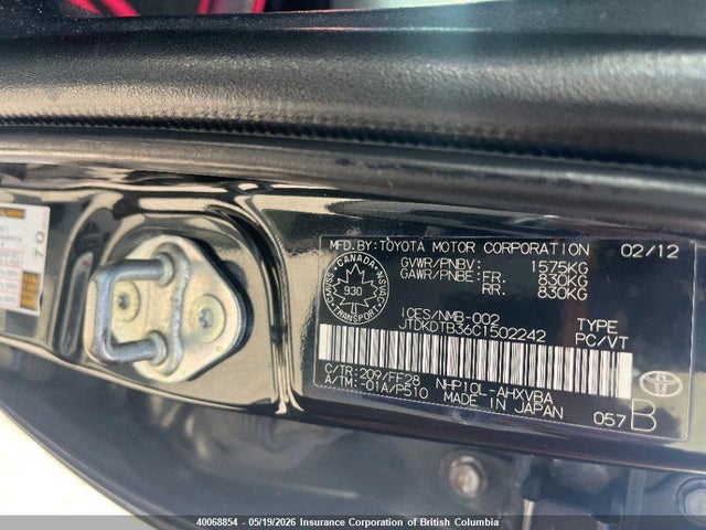 Aukcja sprzedaży 2012 Toyota Prius, vin: JTDKDTB36C1502242, numer aukcji: 40068854