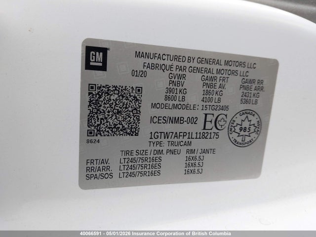 1GTW7AFP1L1182175 GMC Savana G2500