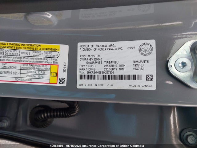 2HKRS6H98SH227305 Honda CR-V
