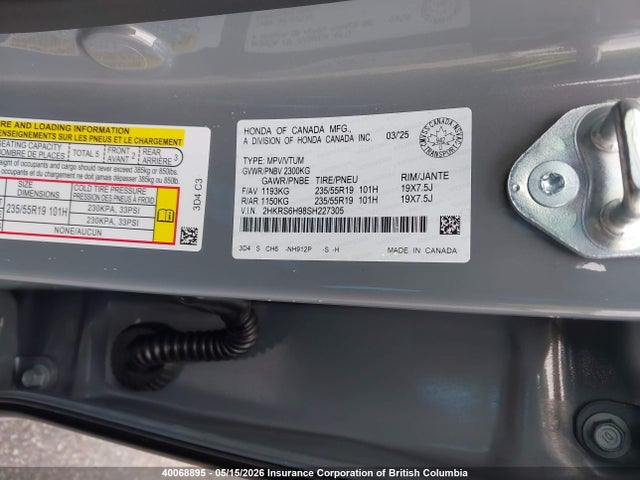 2HKRS6H98SH227305 Honda CR-V
