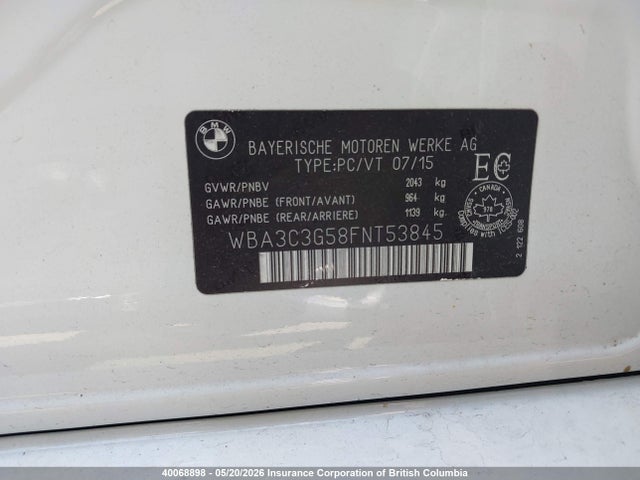 WBA3C3G58FNT53845 BMW 320i