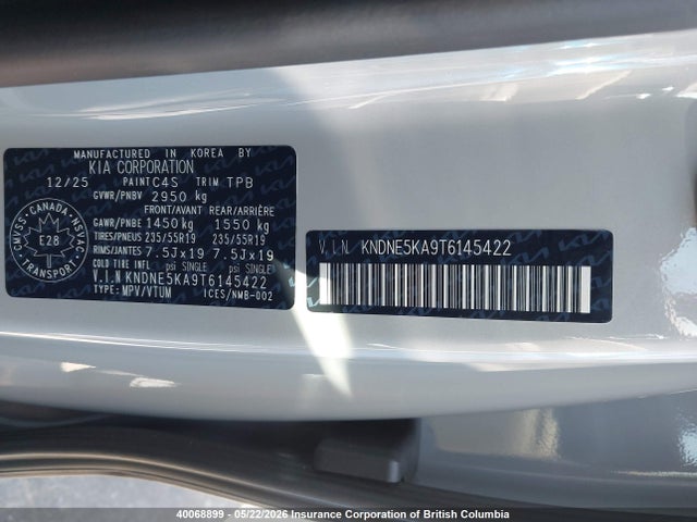 KNDNE5KA9T6145422 KIA Carnival Sx/sx Prestige
