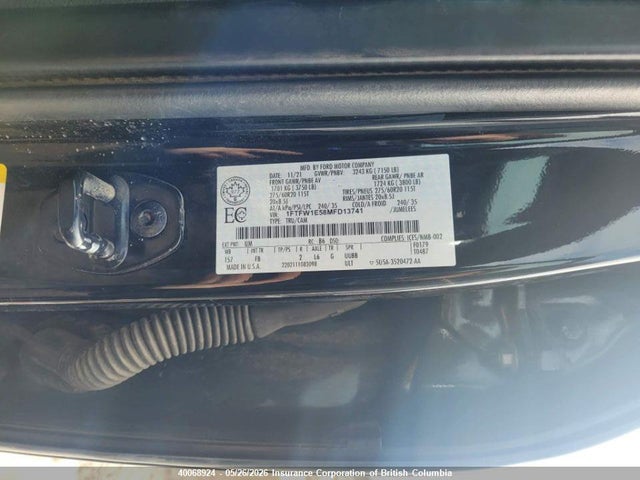 Aukcja sprzedaży 2021 Ford F150, vin: 1FTFW1E58MFD13741, numer aukcji: 40068924