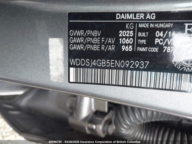 WDDSJ4GB5EN092937 Mercedes-Benz CLA 250 4MATIC